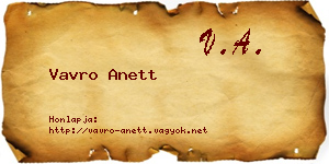Vavro Anett névjegykártya